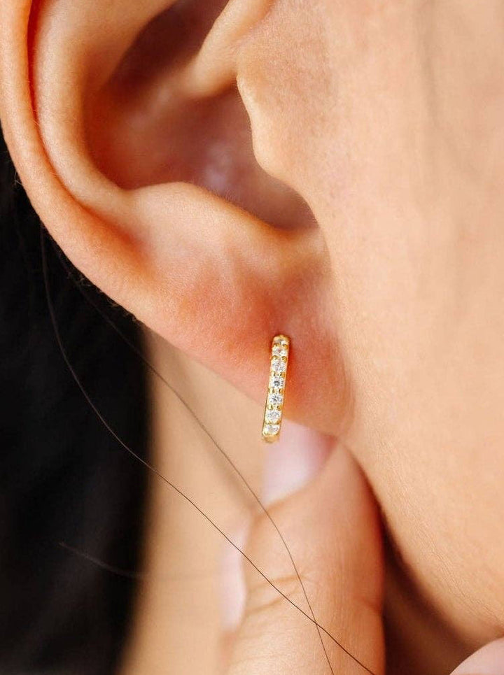 12mm Gold Crystal Hoops - Hypoallergenic
