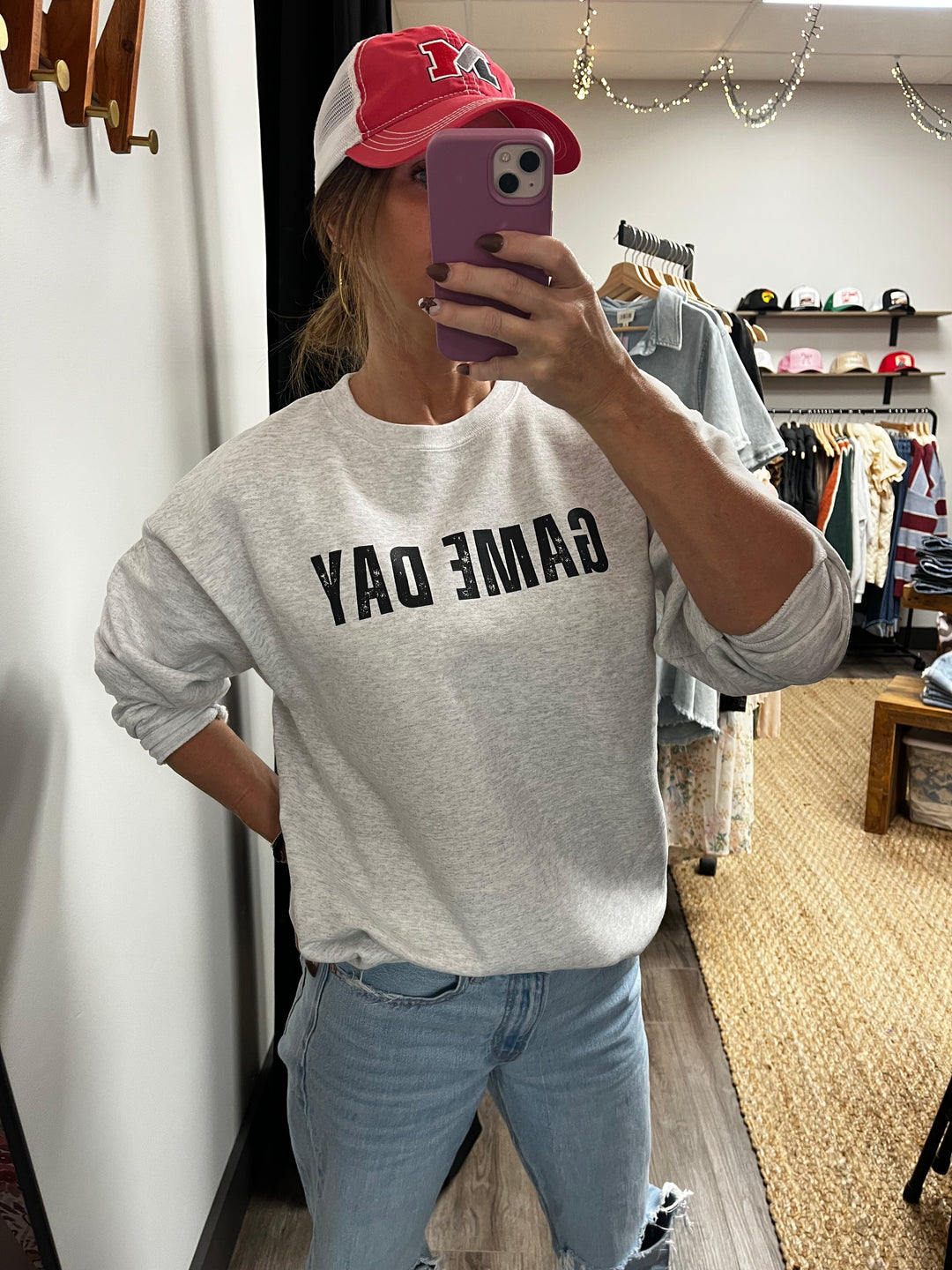 Ash Gray Game Day Crewneck