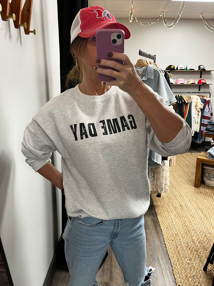 Ash Gray Game Day Crewneck