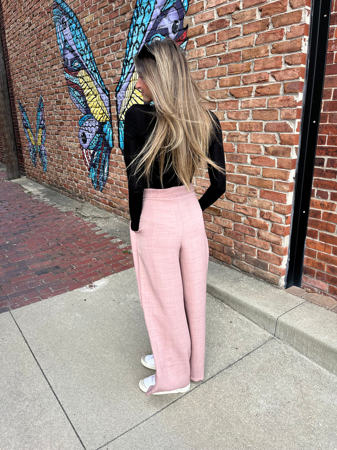Wide Leg Pleated Trousers