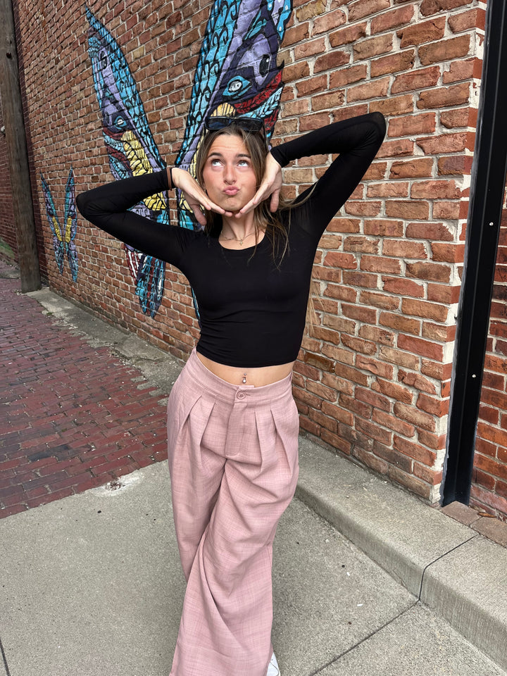 SMALL - Cropped Scoop Neck Top