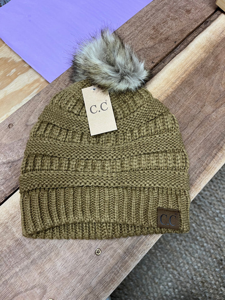 Fur Pom C.C Beanie