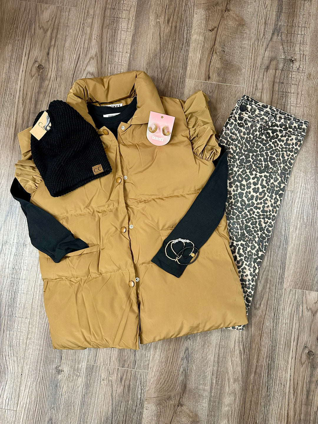Ruffle-Detail Down Vest