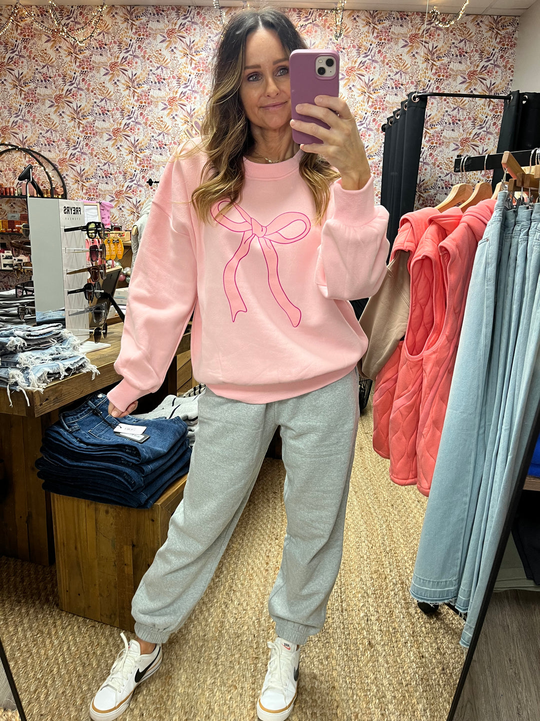 Coquette Bow Graphic Sweatshirt