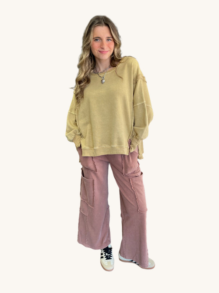 Chestnut utility sweatpants super soft