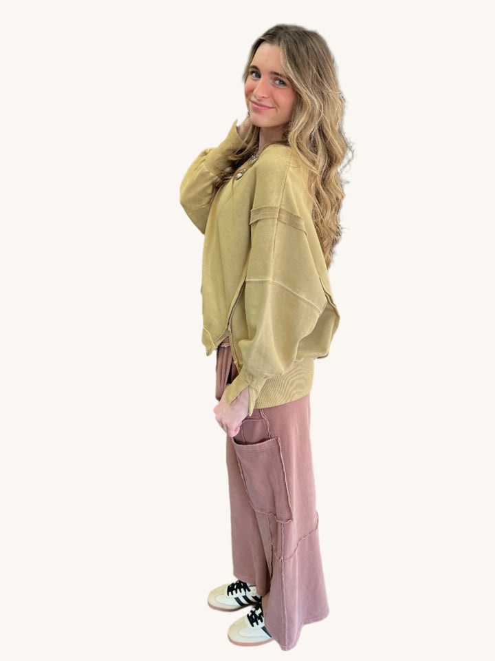 Free people like sweatshirt yellow green color
