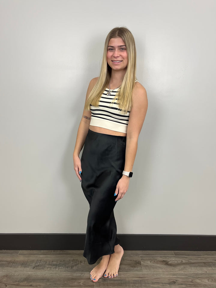 Olivia Satin Midi Skirt