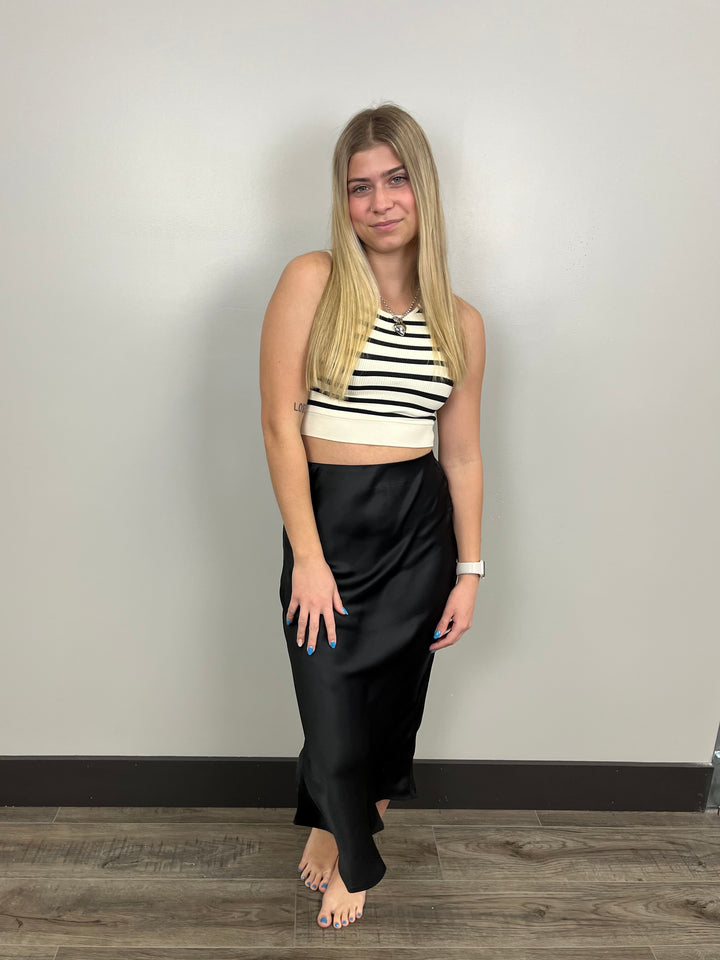 Olivia Satin Midi Skirt