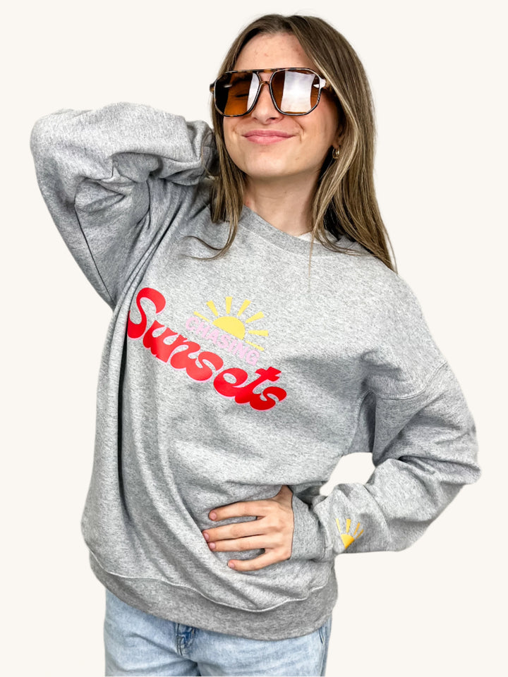 Chasing sunsets graphic sweatshirt