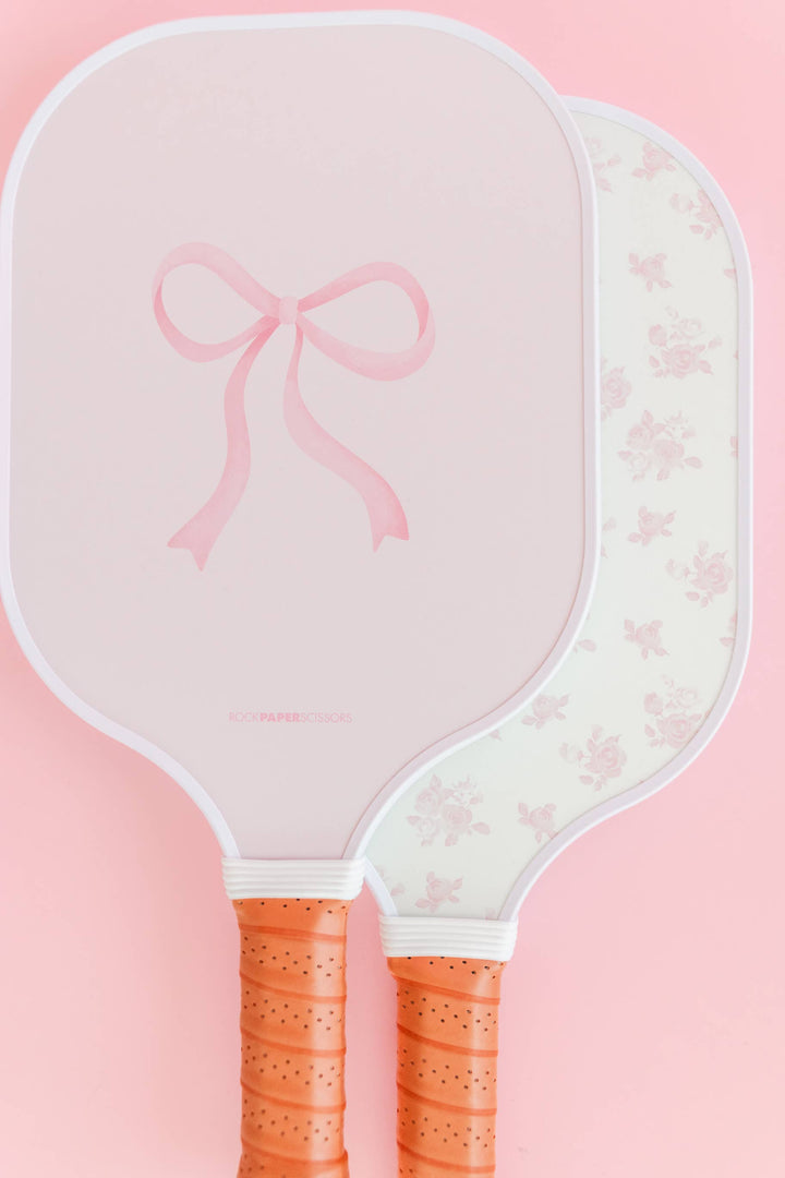 Coquette Pink Bow Floral Pickleball Paddle