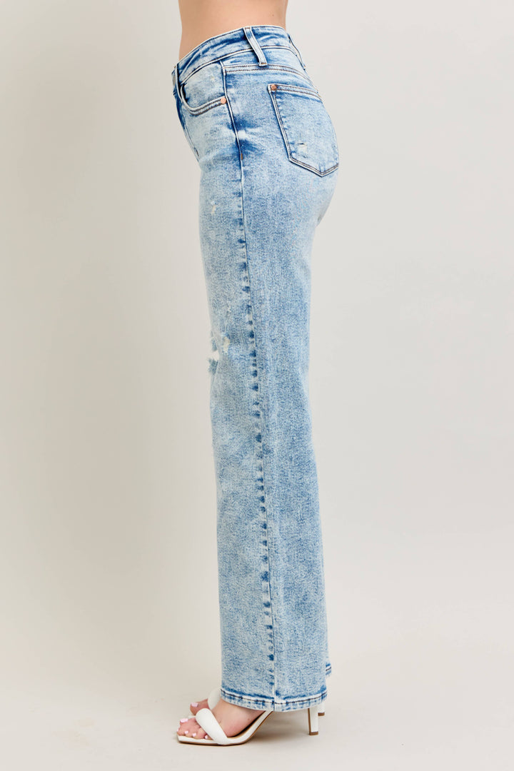 Judy Blue Mineral Wash '90s Straight Distressed Jeans