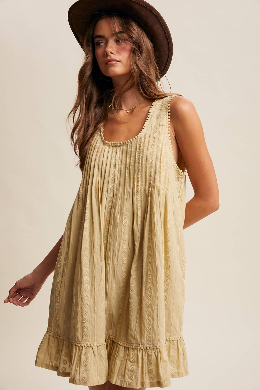 Garden Dune Mini Dress – Light Olive