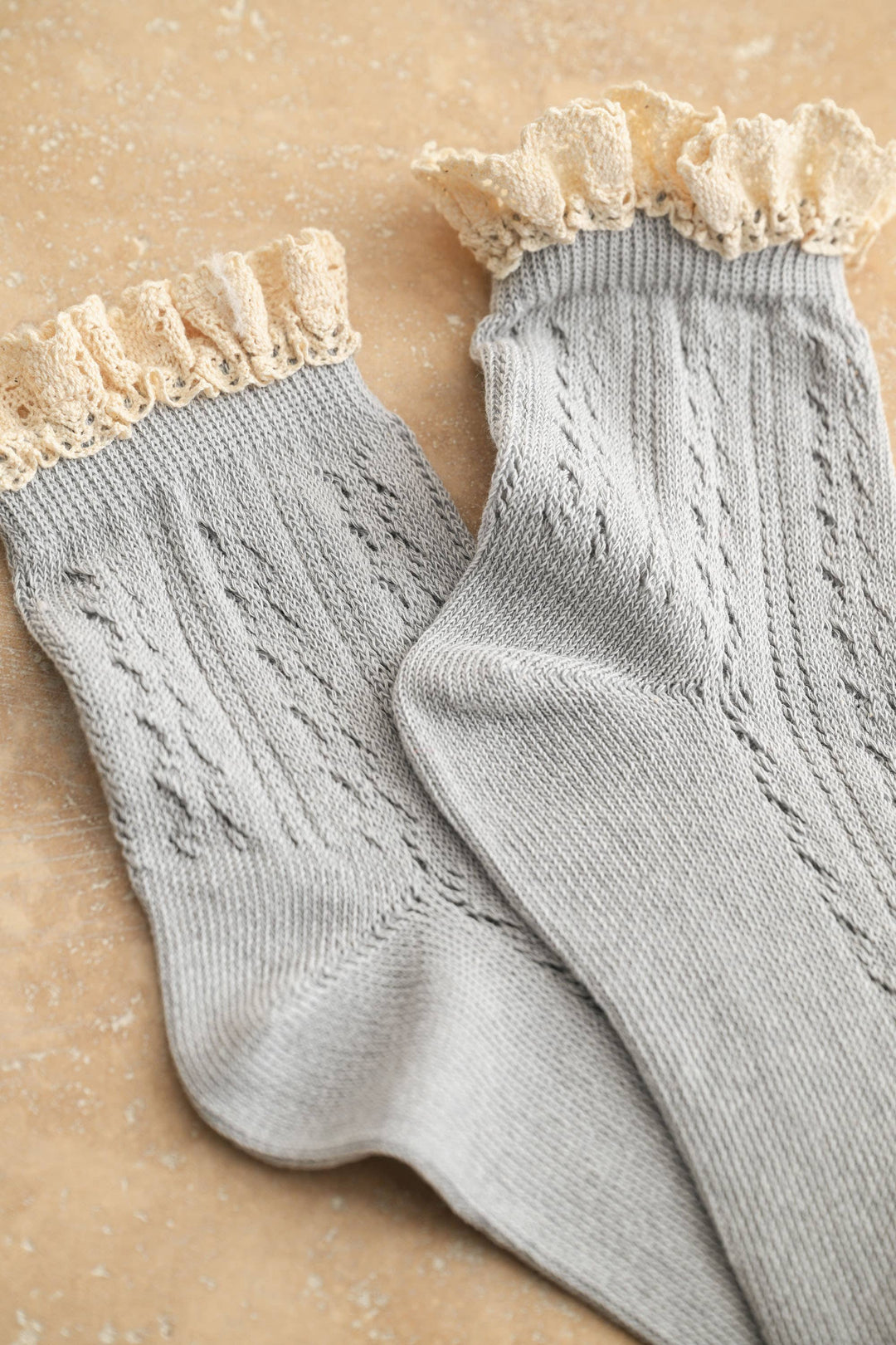 Pointelle Crochet Trim Ankle Socks