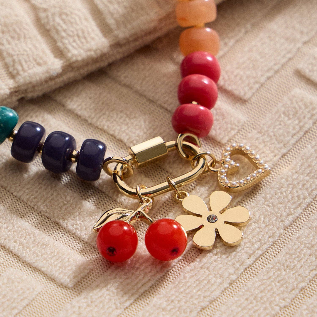 Trio Charm Beaded Necklace