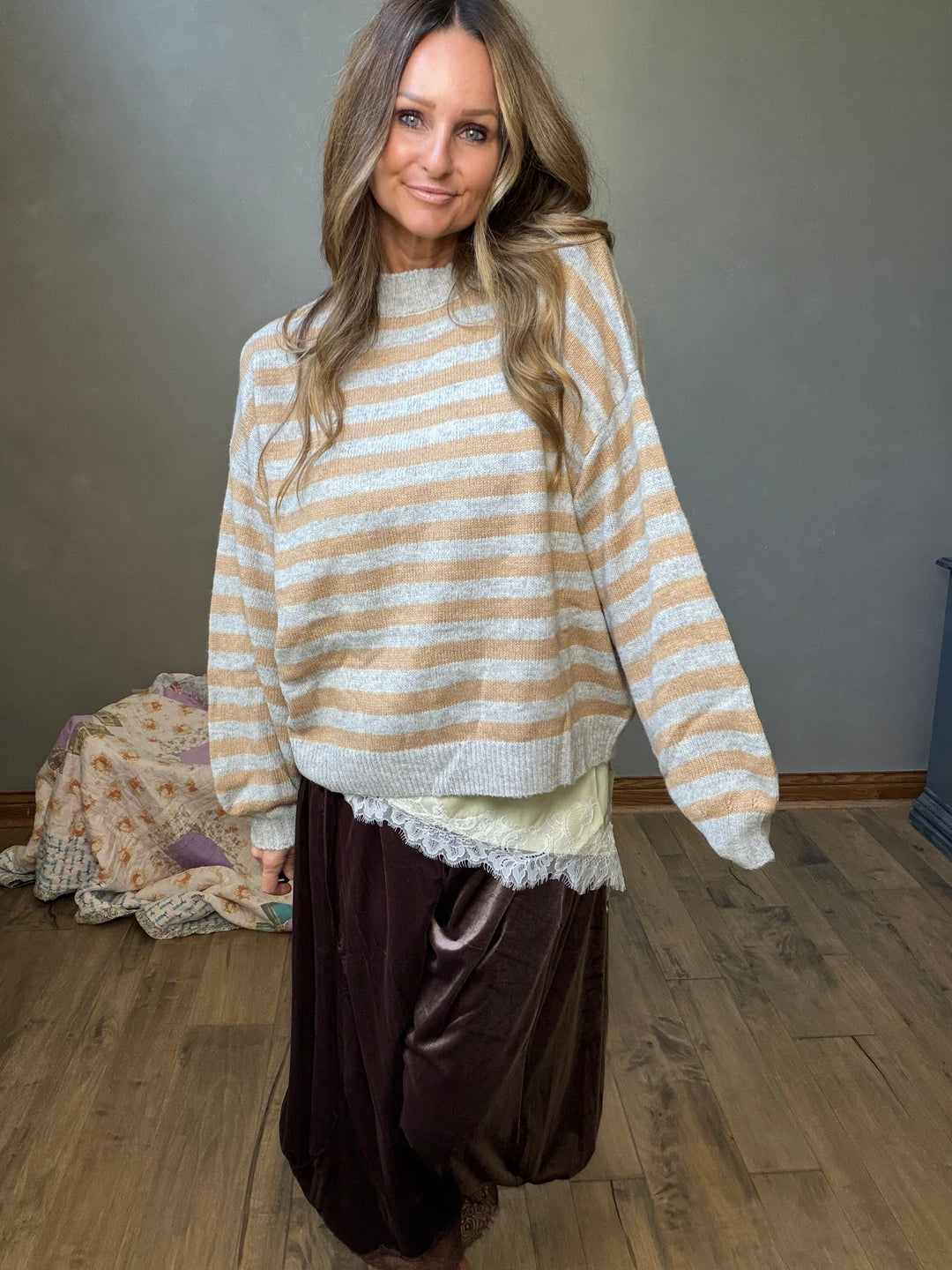Bonfire Season Striped Sweater