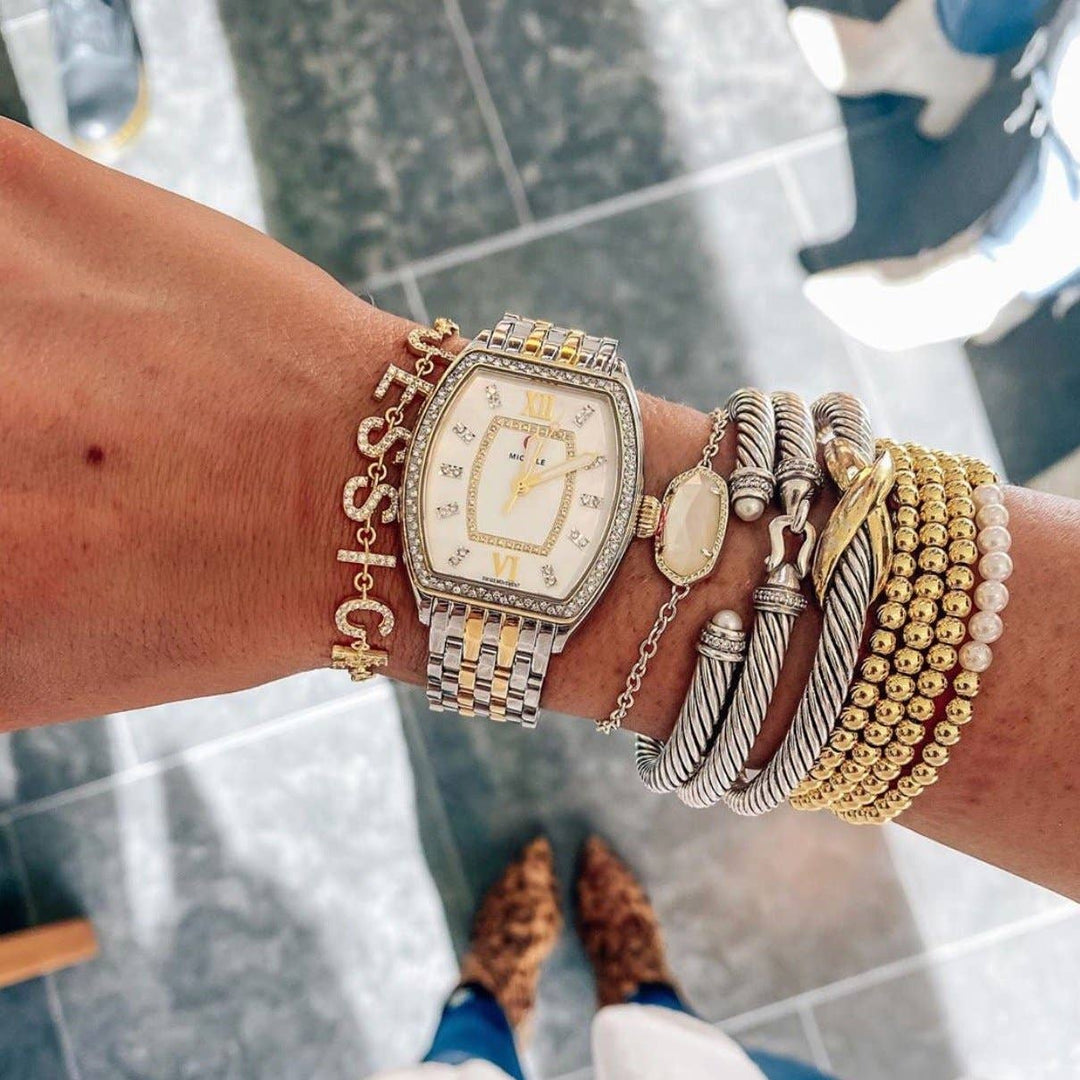 Pearl and Gold Beaded Bracelet