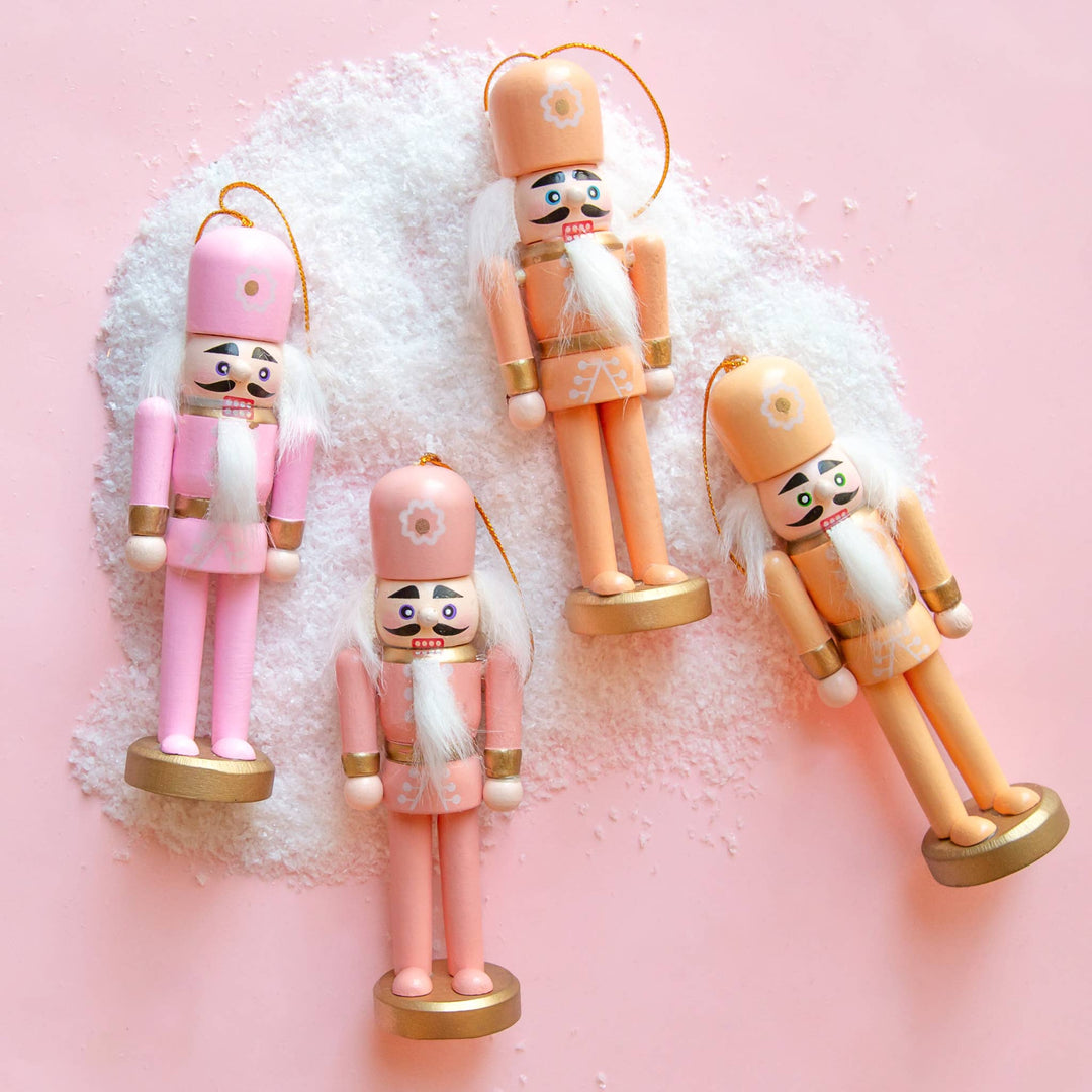 Painted Wood Nutcracker Ornaments | Set of 4