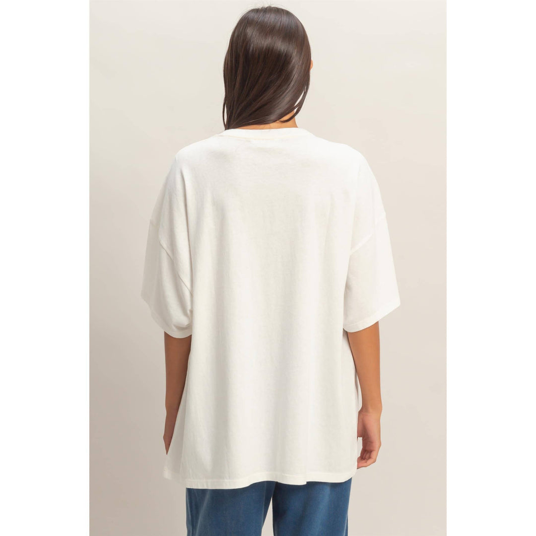 Oversized 00 Graphic Tee – Mineral Wash Navy