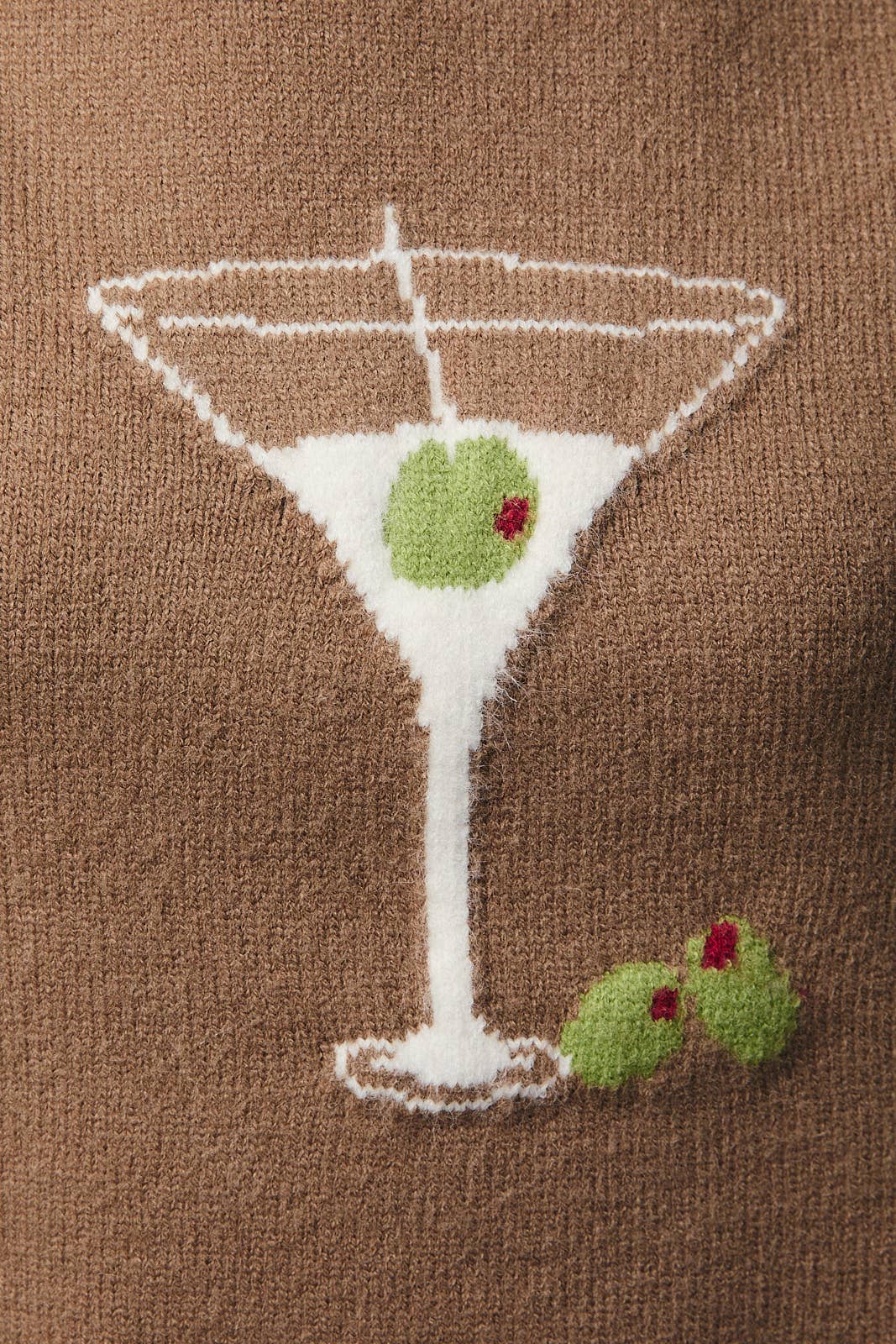 Chic Mock Neck Martini Graphic Sweater