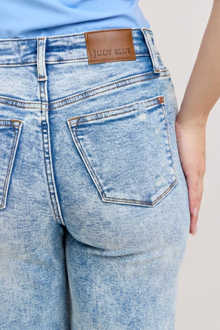 Judy Blue Mineral Wash '90s Straight Distressed Jeans