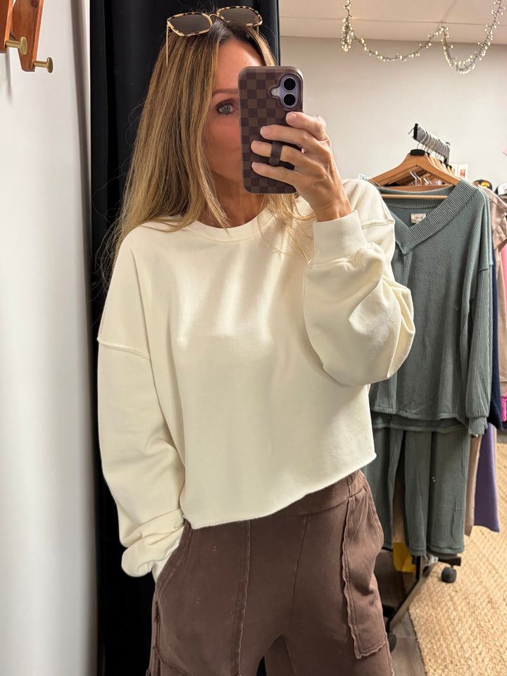 Mineral Wash Cropped Pullover