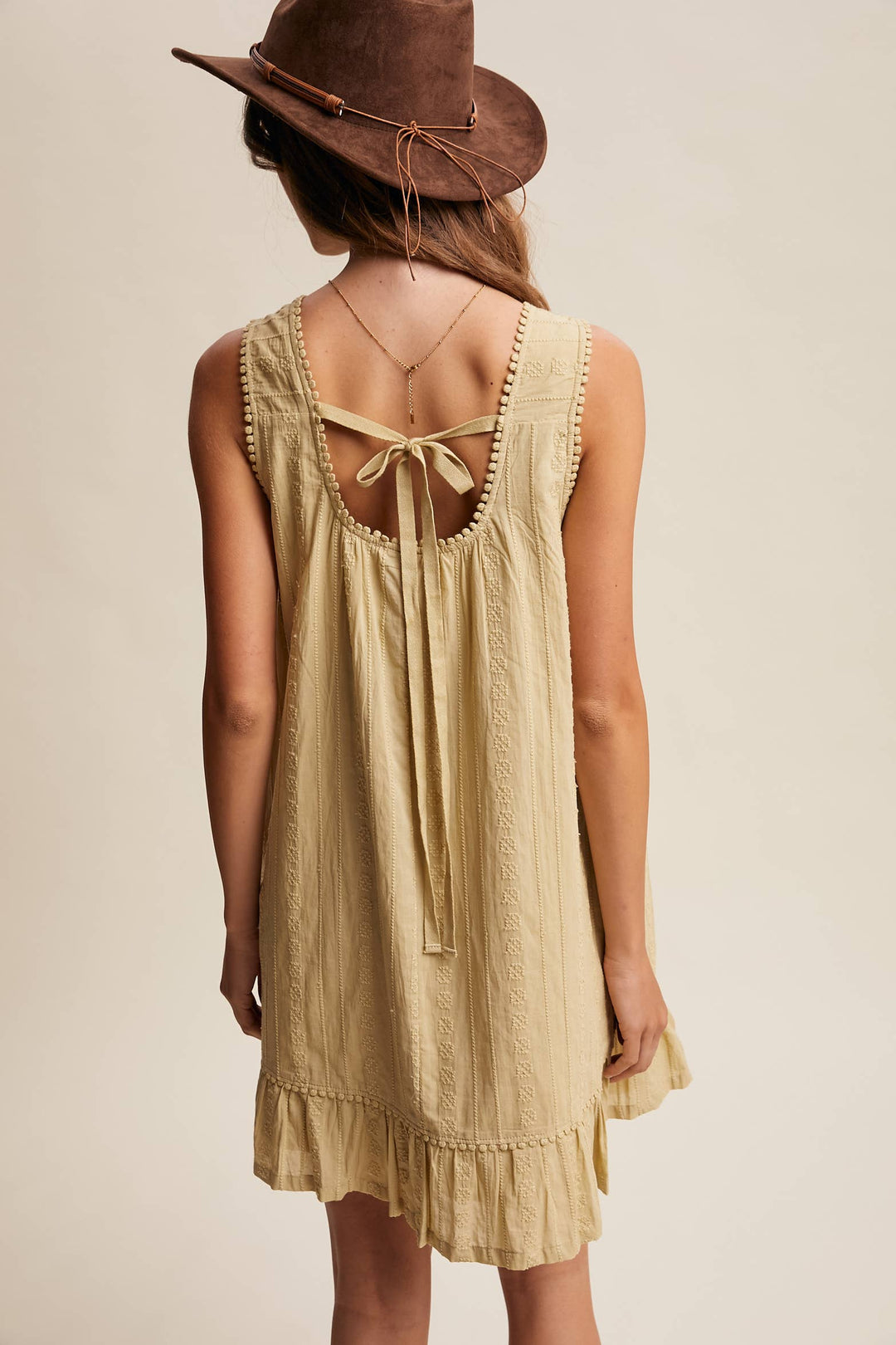 Garden Dune Mini Dress – Light Olive