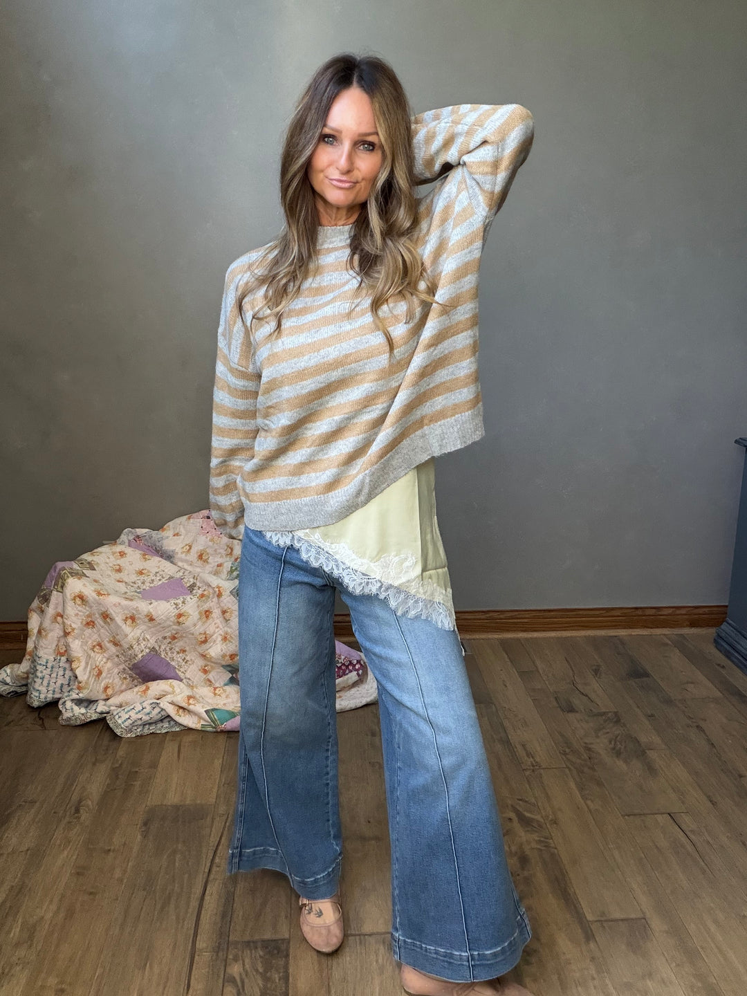 Bonfire Season Striped Sweater