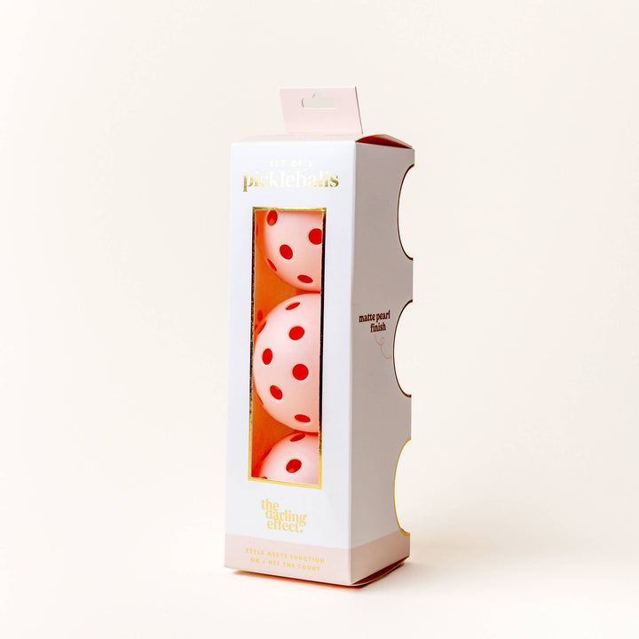 Set of 3 Outdoor Pickleballs (Matte Pearl Pink)