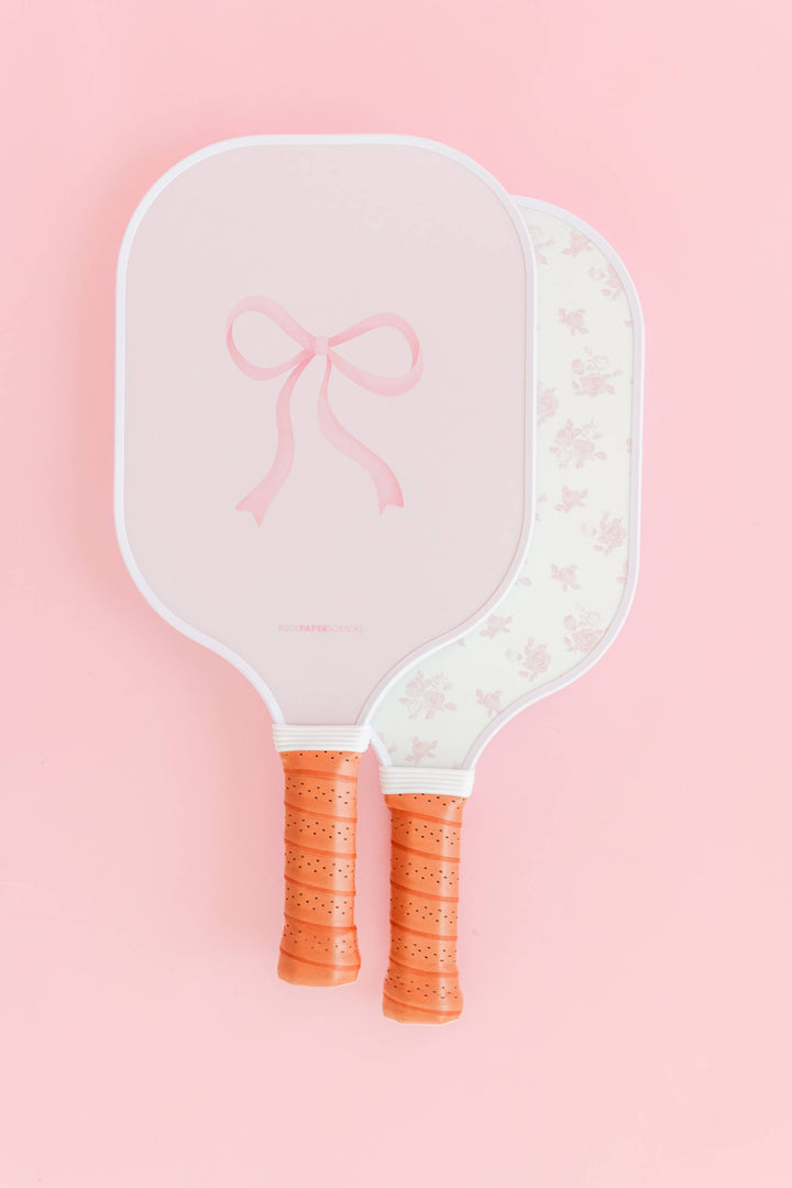 Coquette Pink Bow Floral Pickleball Paddle