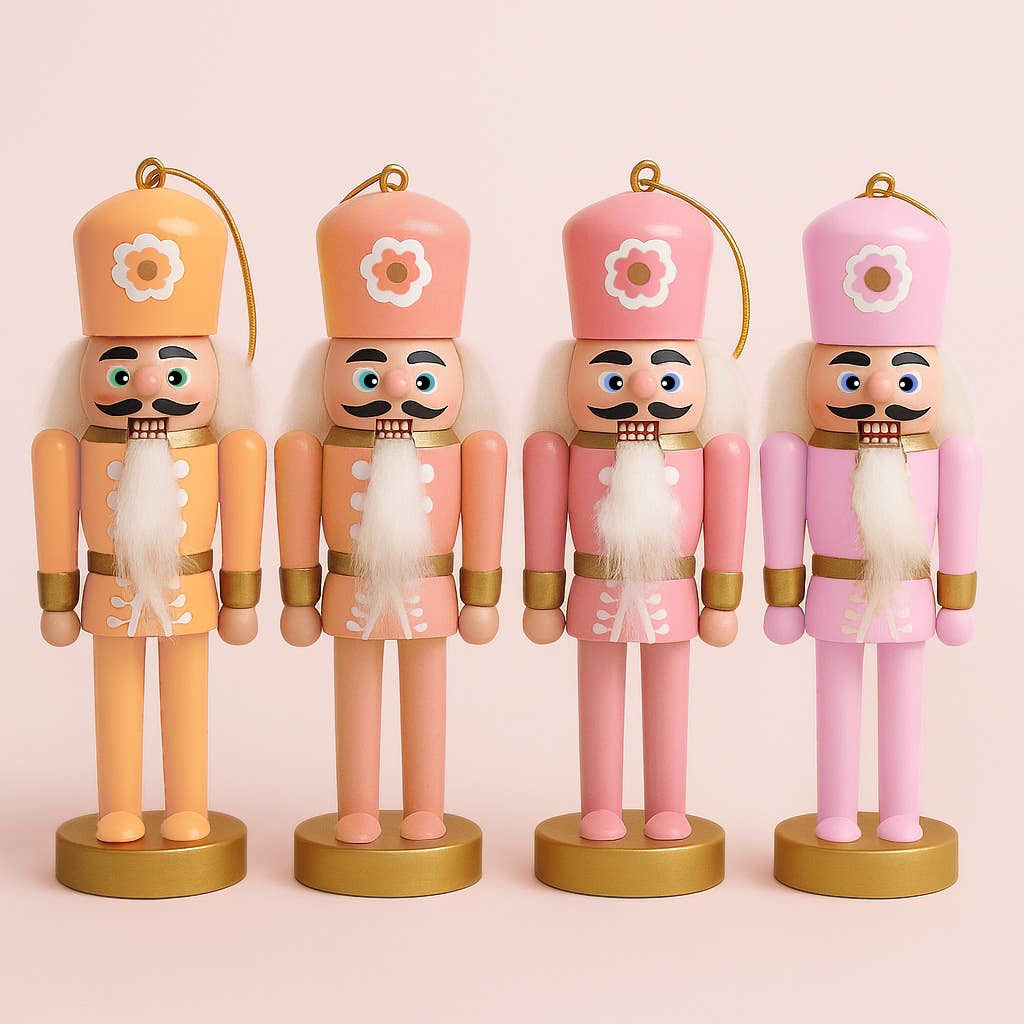 Painted Wood Nutcracker Ornaments | Set of 4
