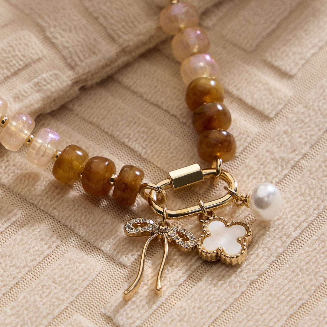 Trio Charm Beaded Necklace