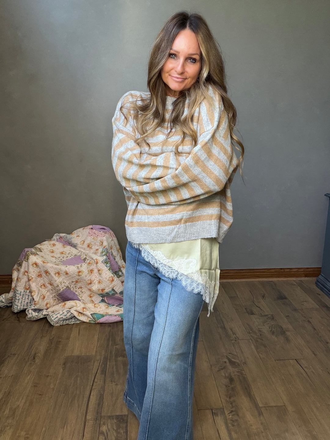 Bonfire Season Striped Sweater