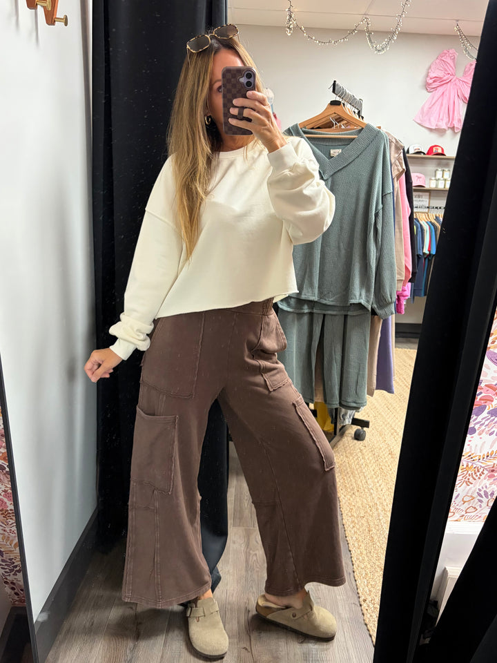 Mineral Wash Cropped Pullover