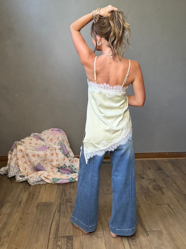 Pistachio Dream Satin Cami