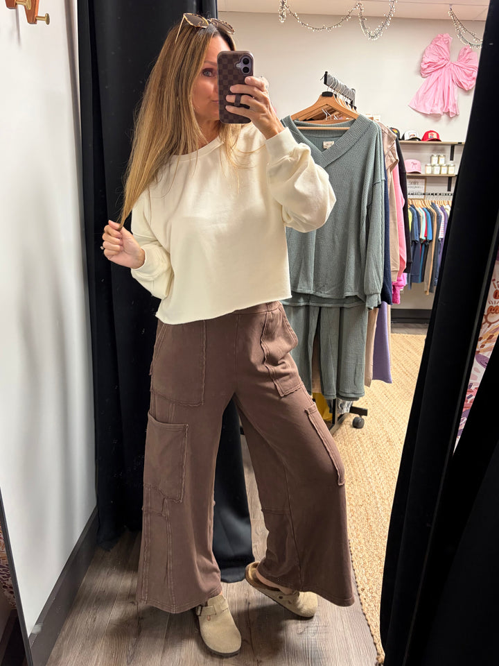 Mineral Wash Cropped Pullover