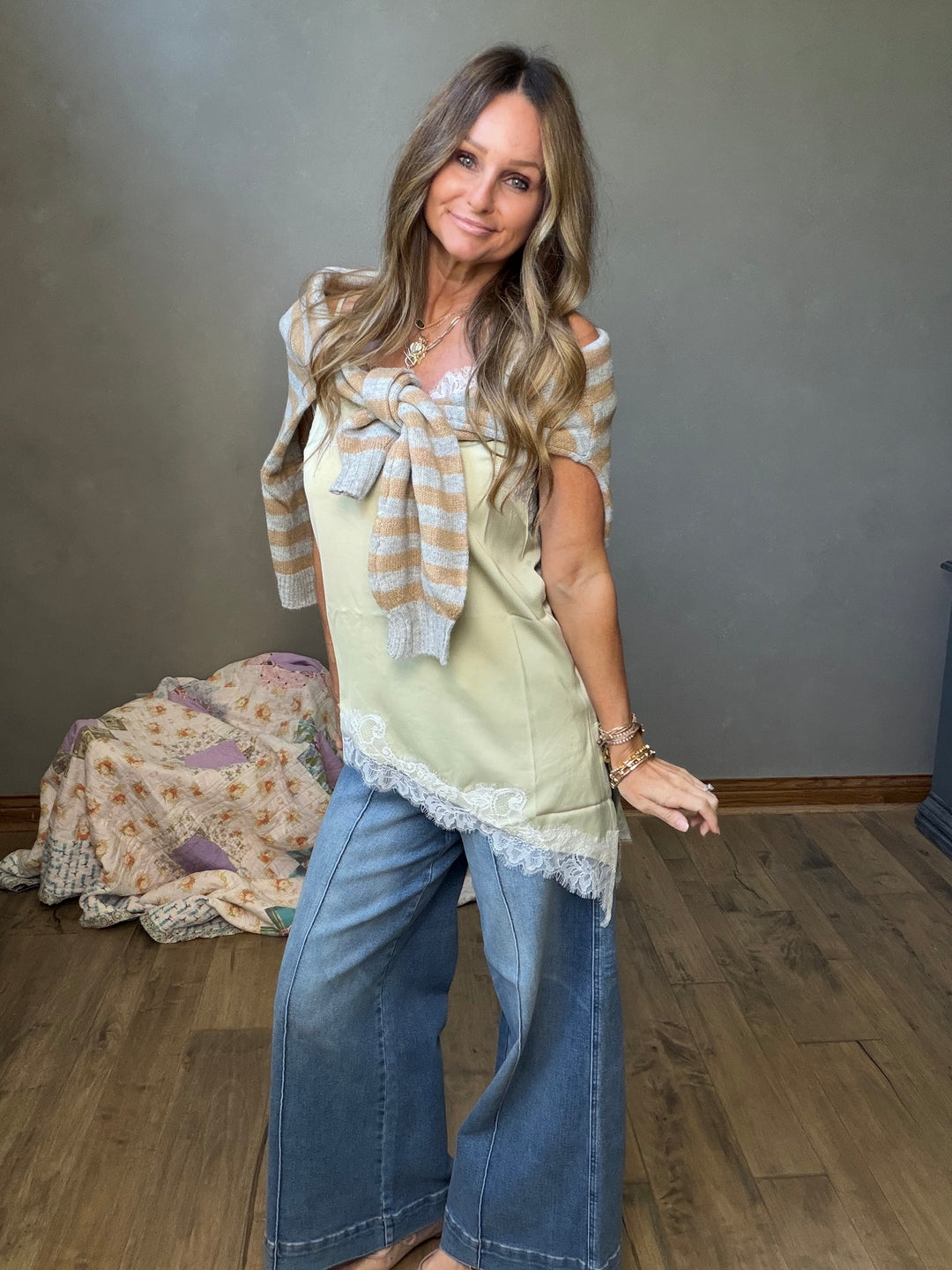 Pistachio Dream Satin Cami