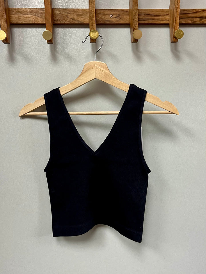 Seamless U-V Neck Crop Tank