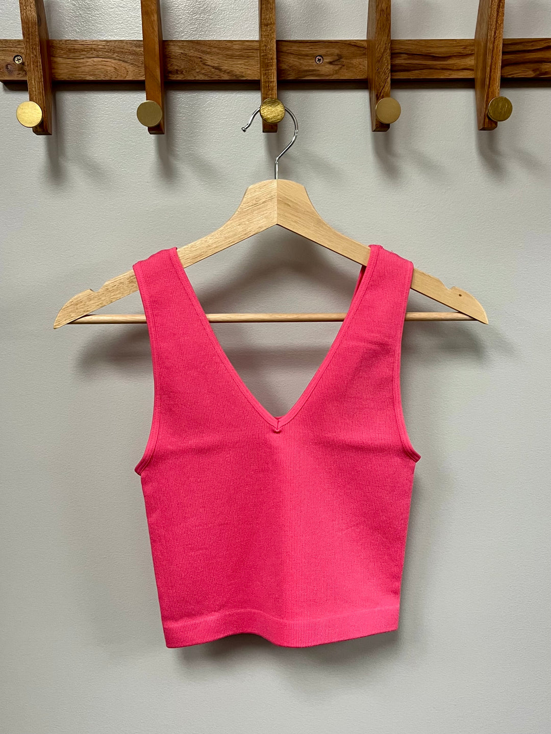 Seamless U-V Neck Crop Tank