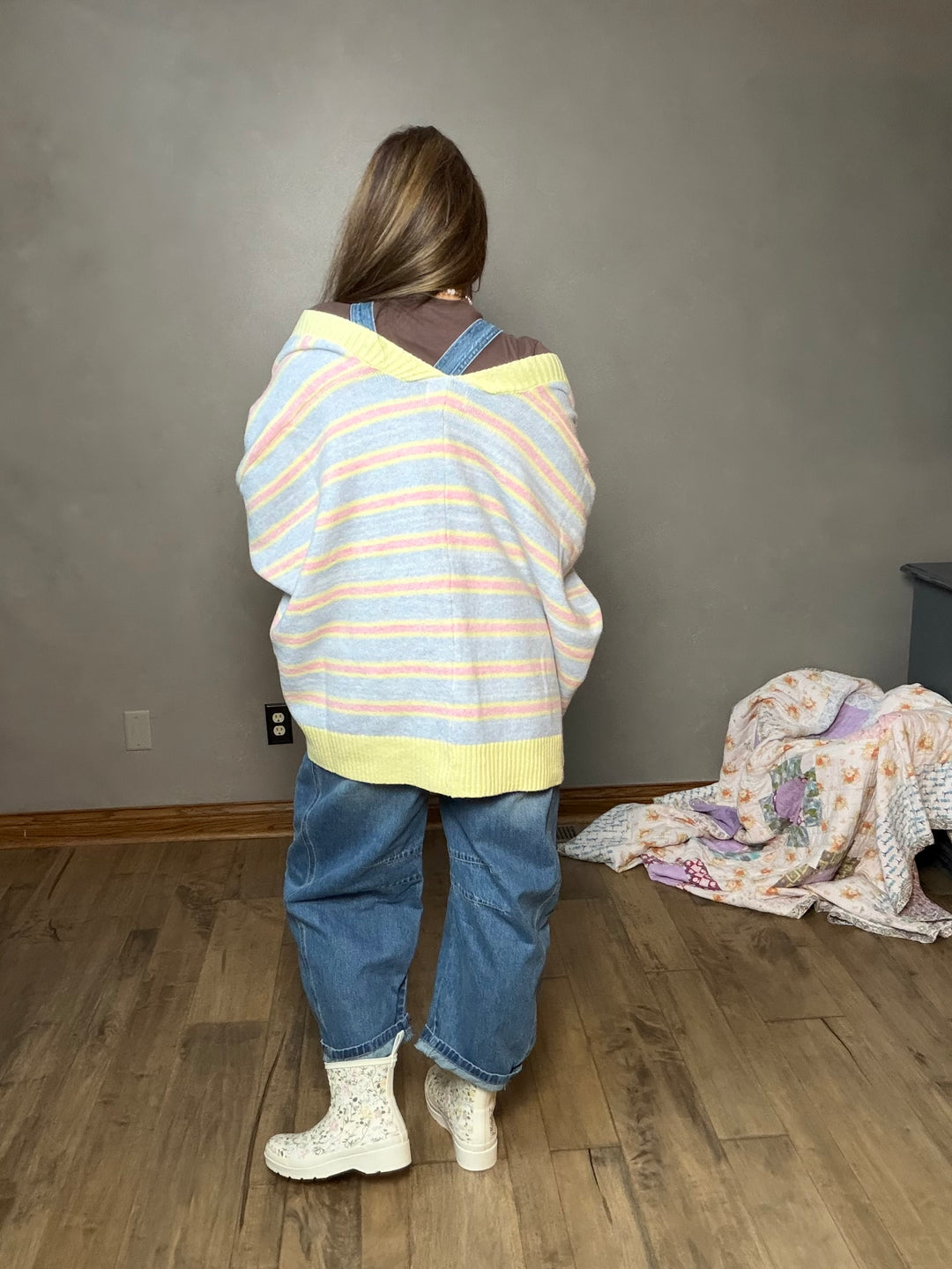 Pastel Stripe Oversized Cardigan