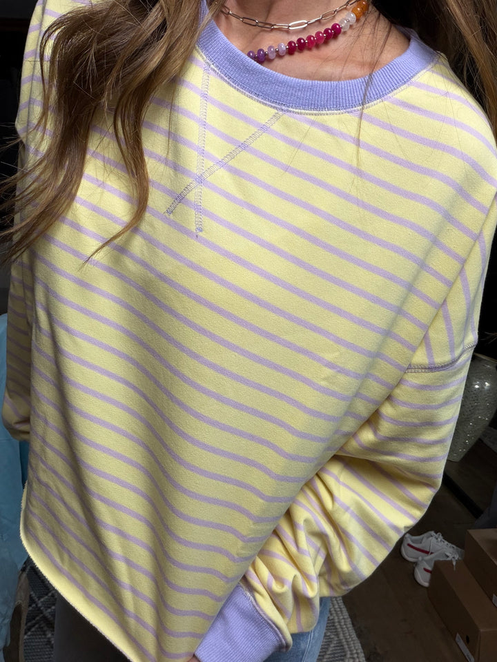 Butter Stripe Cropped Pullover