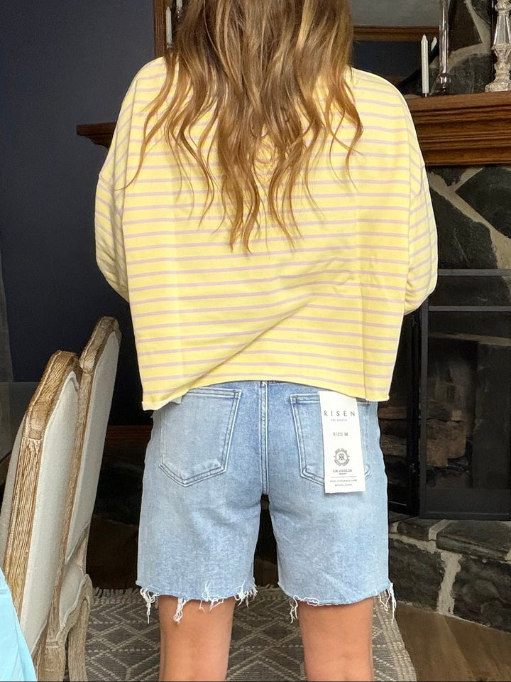 Mid Length Denim Shorts