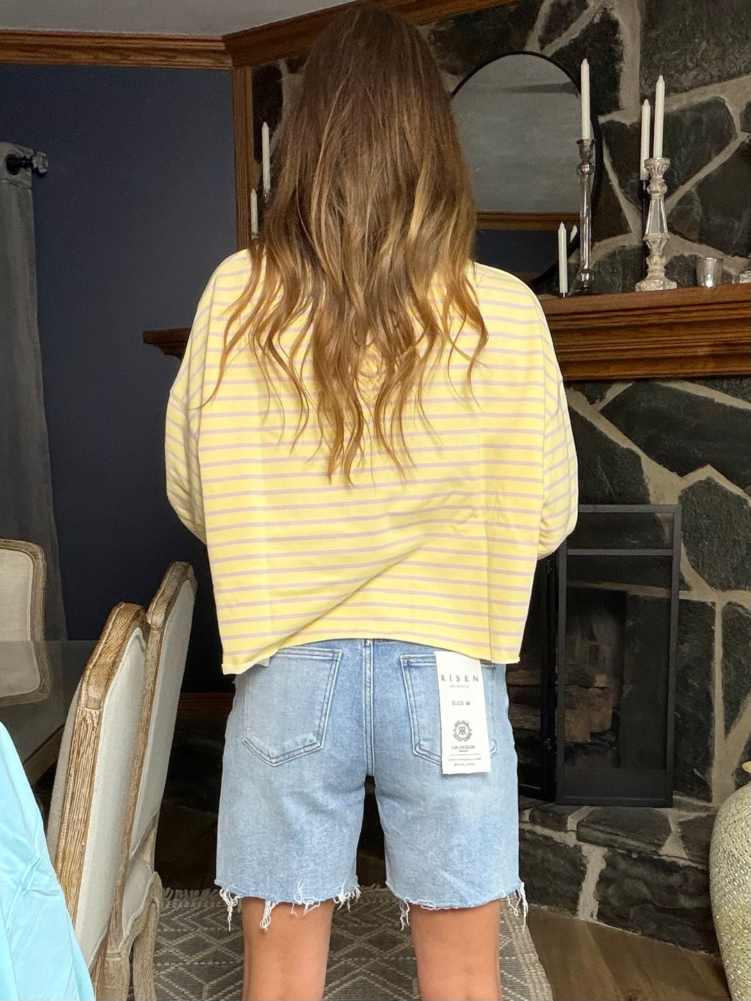 Butter Stripe Cropped Pullover