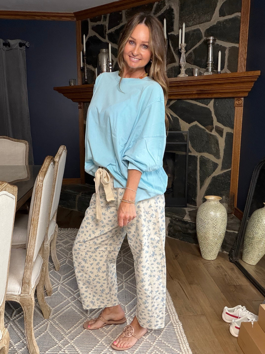 Light blue Free People inspired top