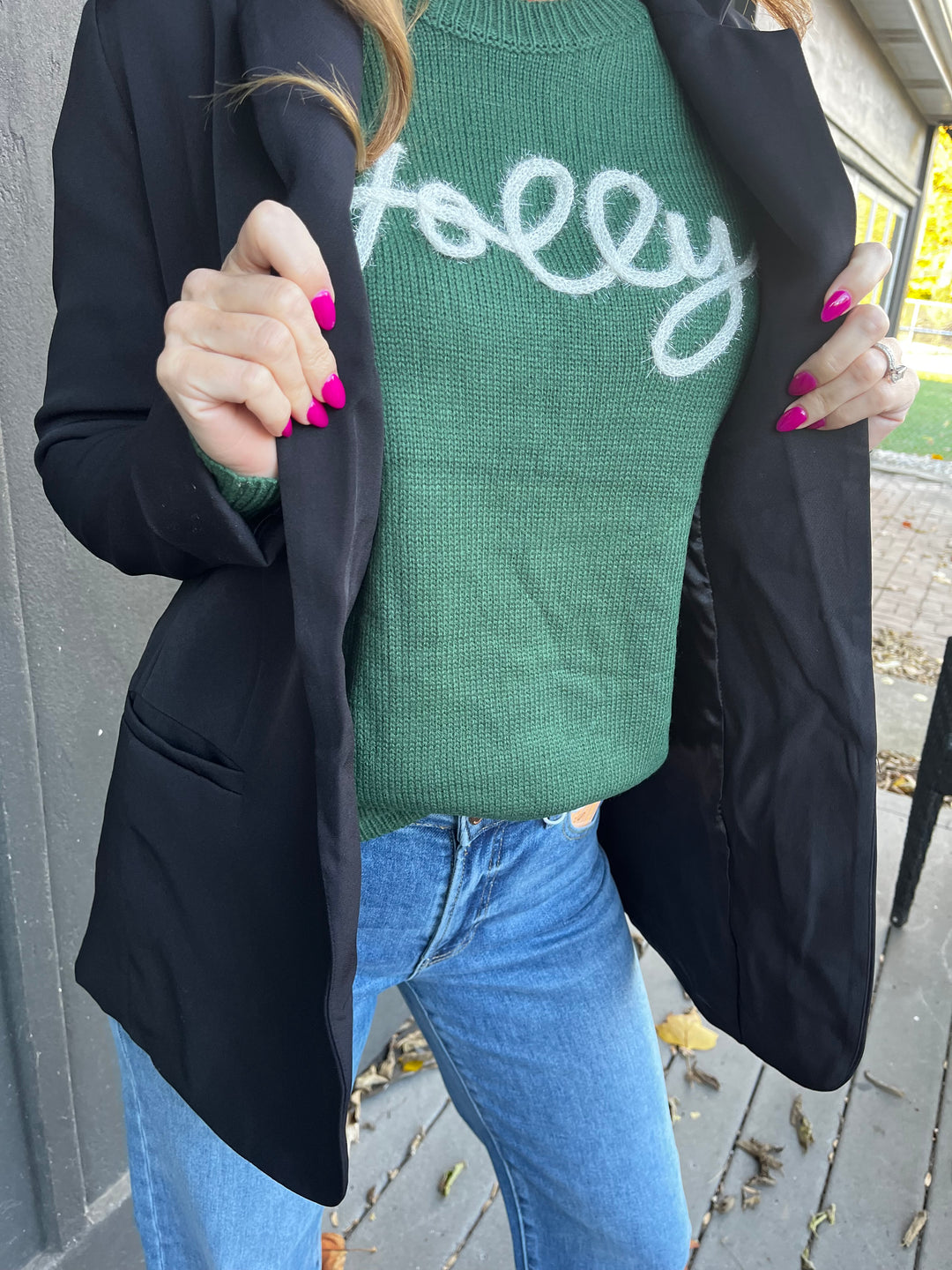 Classic Black Open-Front Blazer