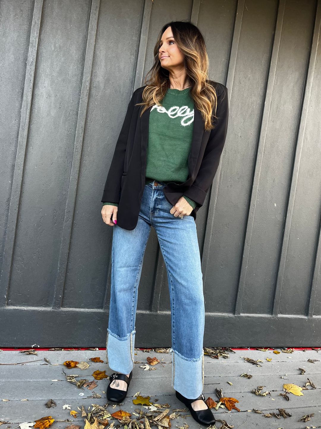 Classic Black Open-Front Blazer