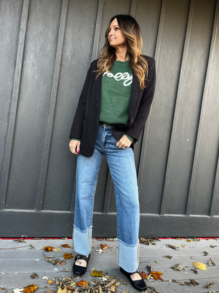 Classic Black Open-Front Blazer