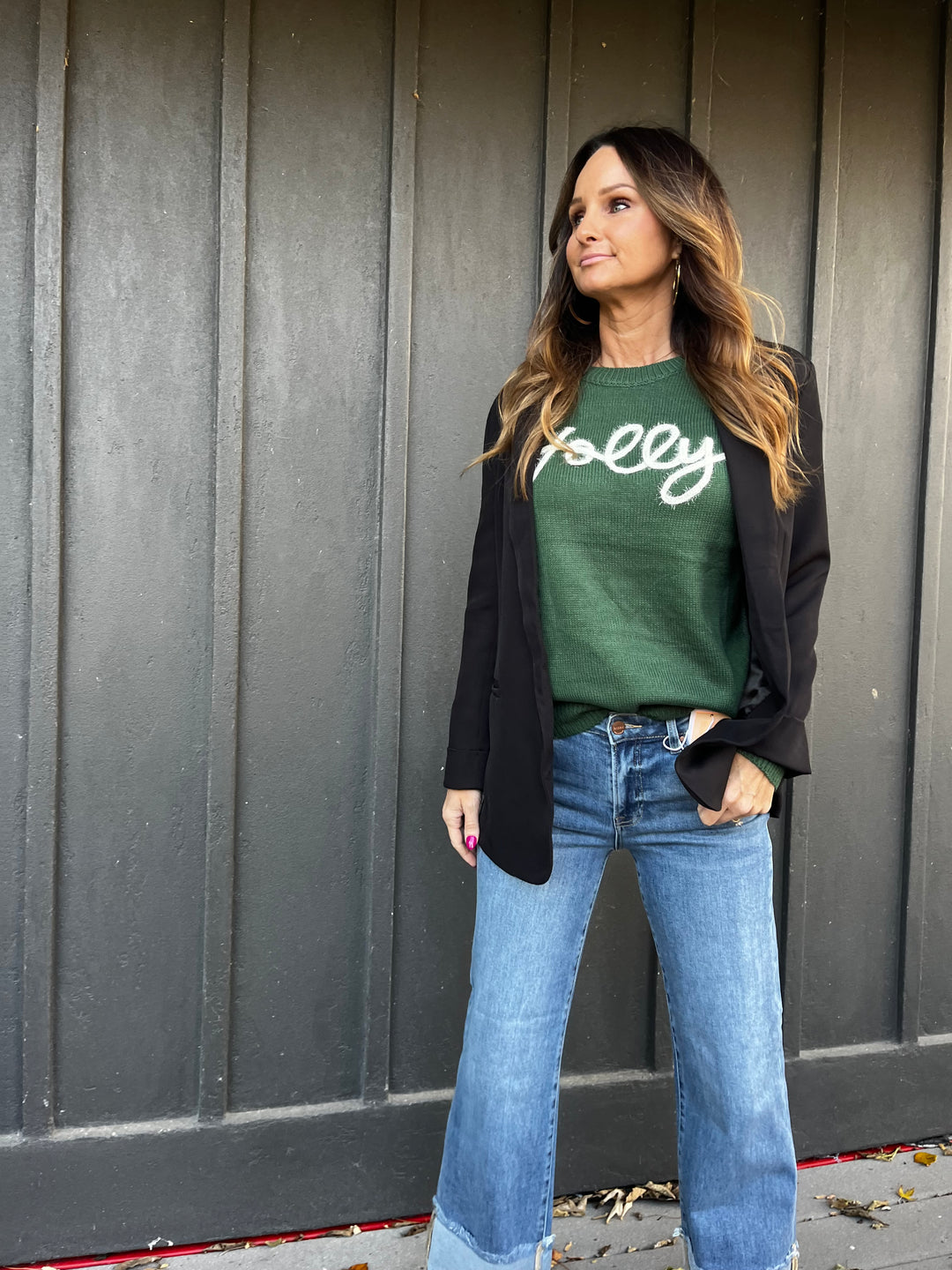 Classic Black Open-Front Blazer