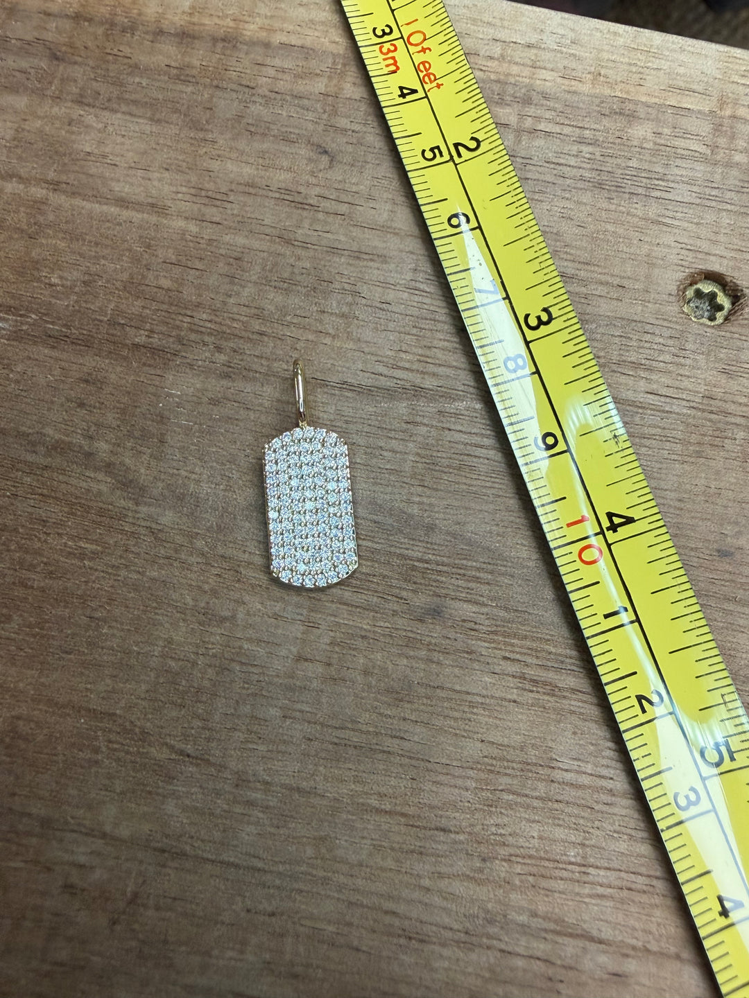 Pave Crystal Dog Tag Charm
