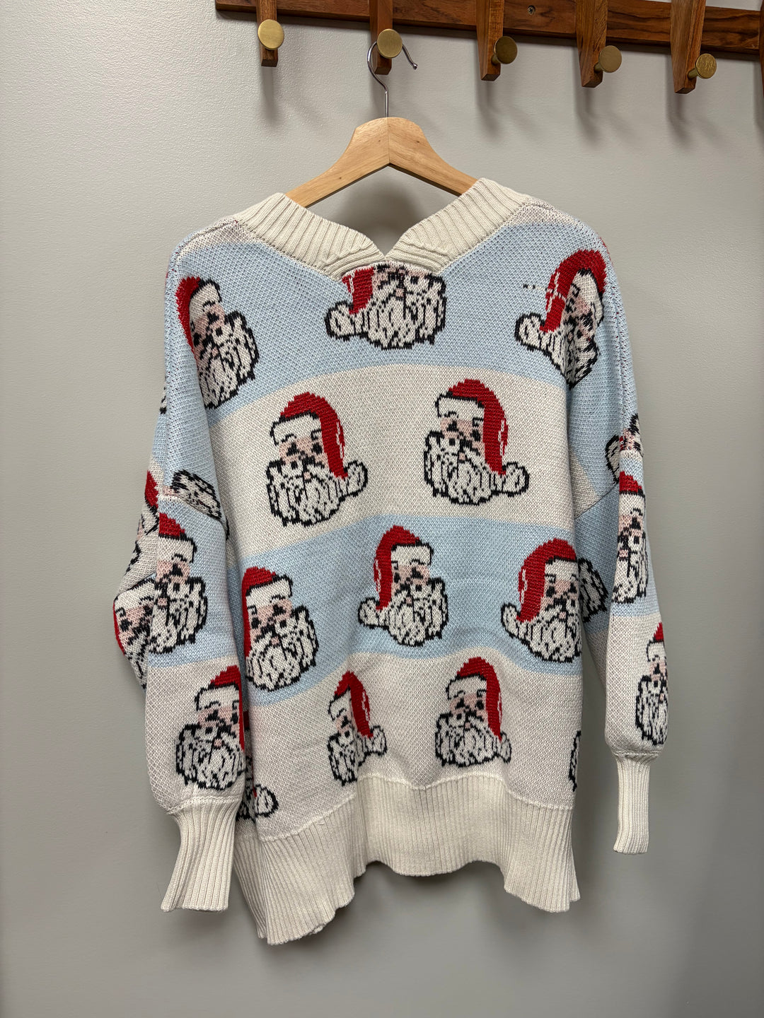 Oversized Santa V-Neck Cardigan