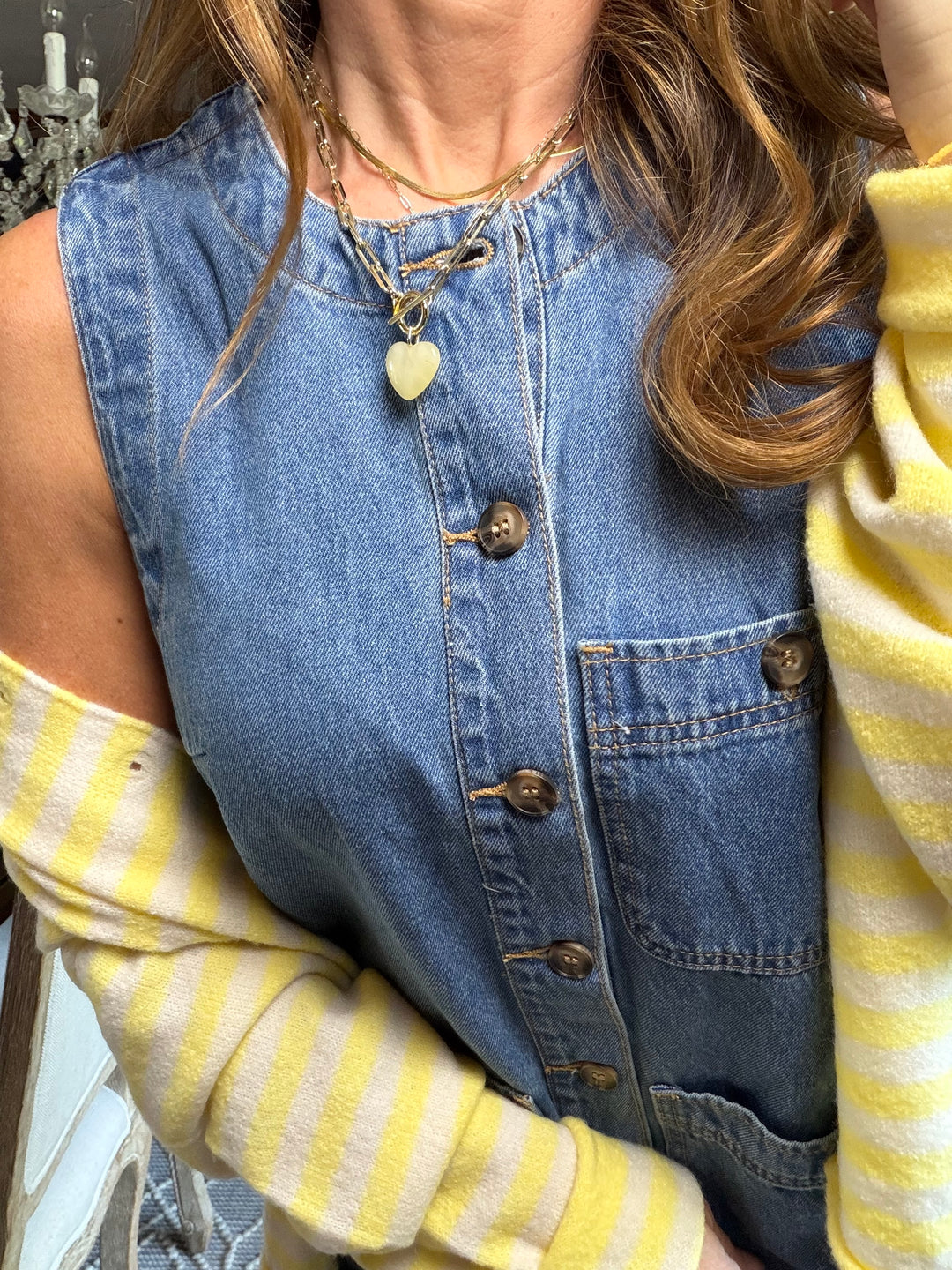 Sleeveless Denim Mini Dress